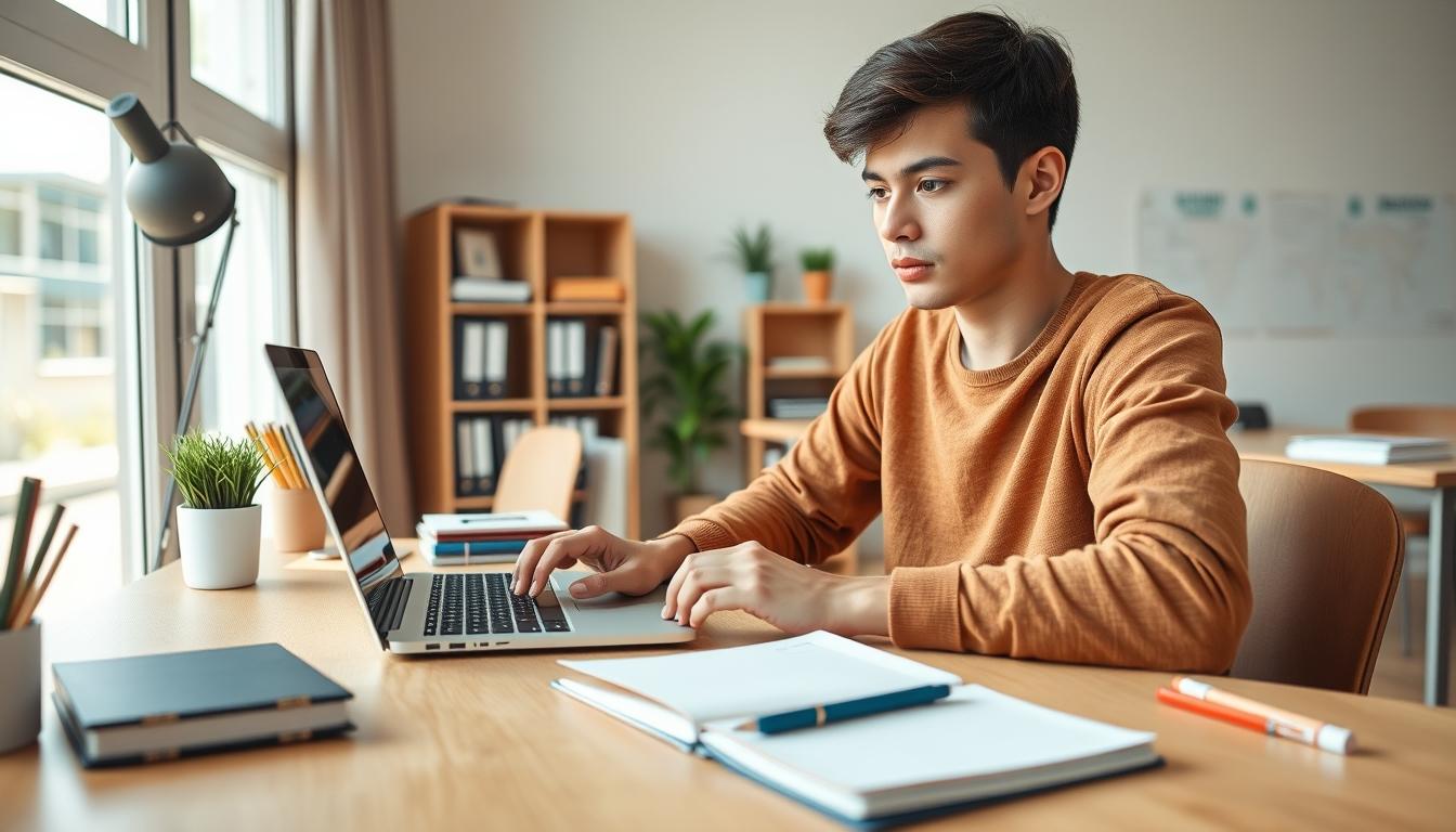 Student developing practical and academic skills